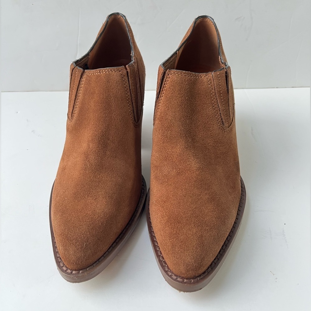 Coach Perri Brown Suede Ankle Booties Size 7 C - Picture 3 of 11
